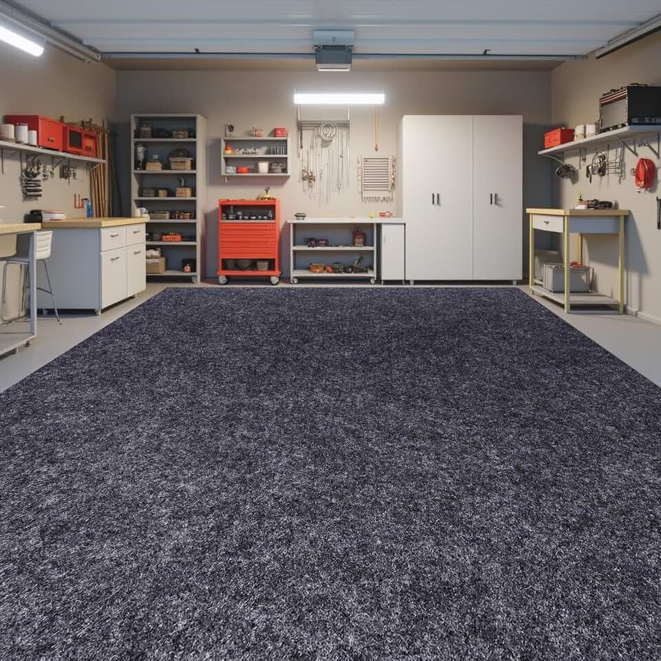 Garage Floor Mat, 6 x 8 Ft Waterproof Mat with Non-Slip Backing, Reusable Absorbent Surface, Easy Clean Floor Protector Oil Spill Mats for Garage, Driveway, Workshop