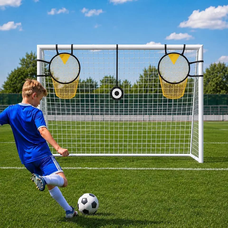 Kids Soccer Goal, 12x6ft/8x6ft/6x4ft Steel Soccer Goals for Backyard