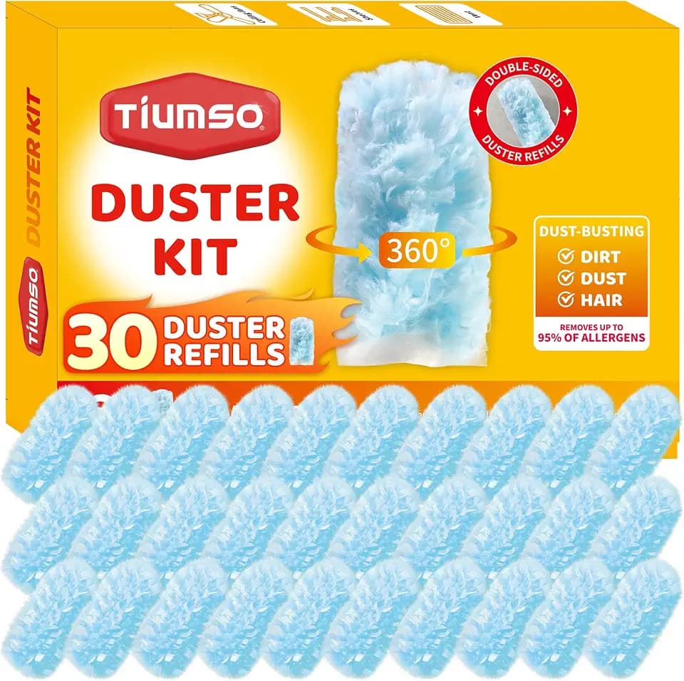 Tiumso 30 Count Duster Refills Dusters for Cleaning Compatible with Swiffer