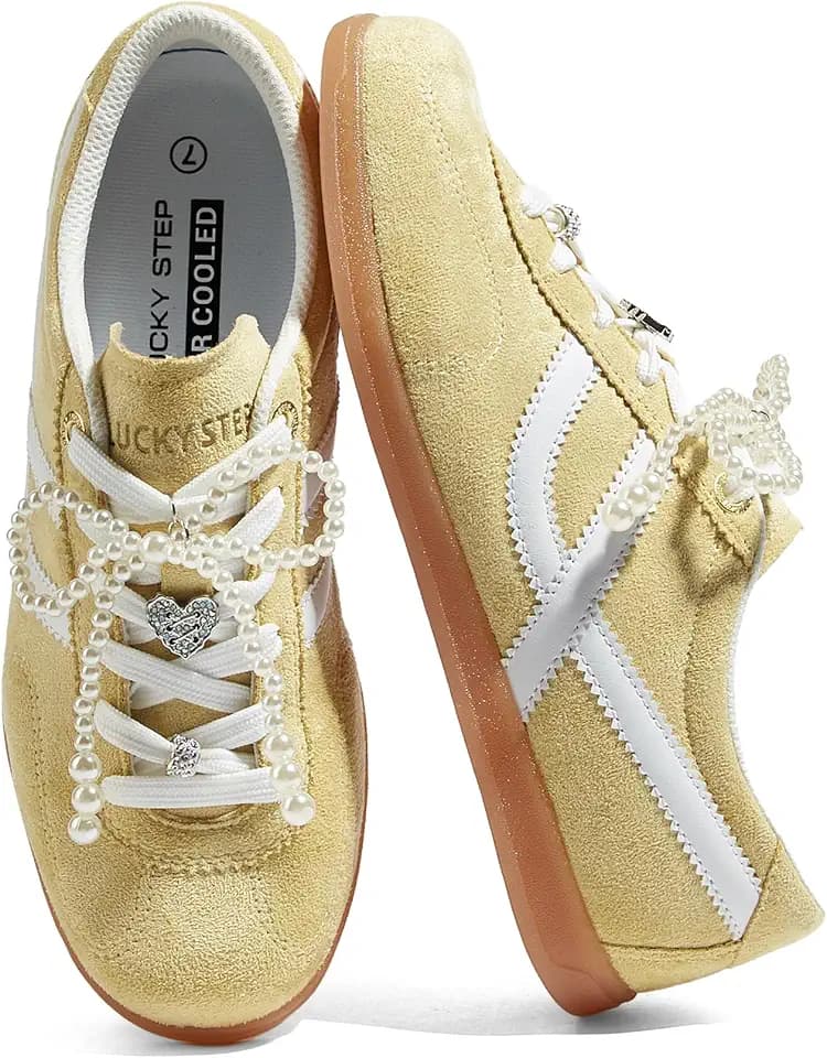 LUCKY STEP Women Classic Retro Gum Sole Fashion Sneakers