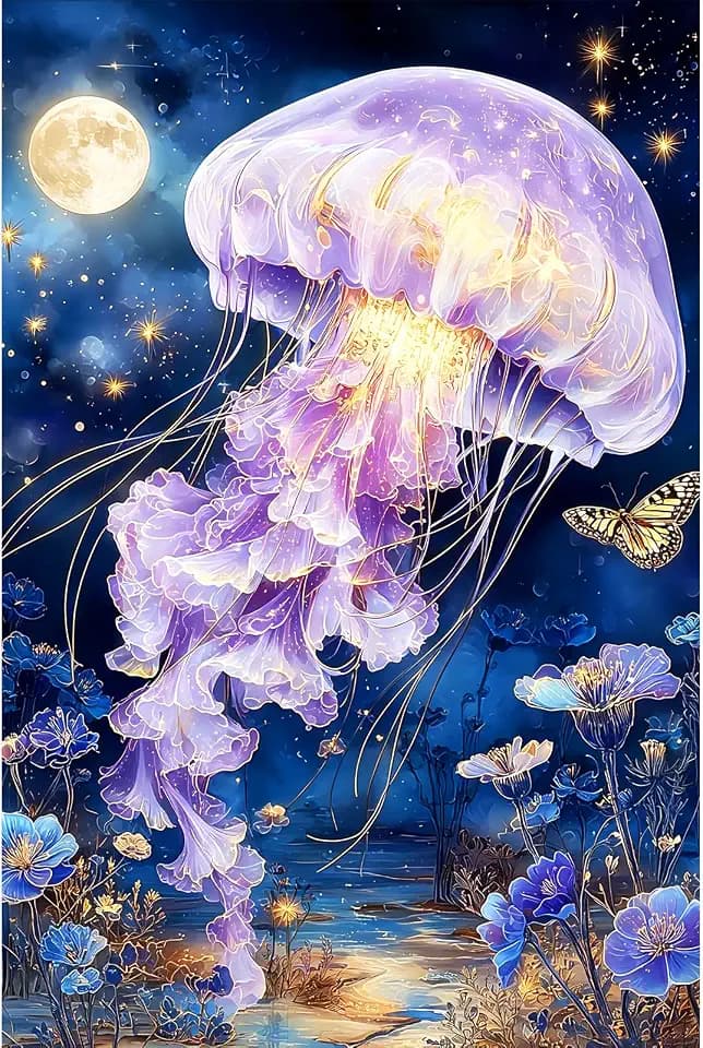 Puzzle for Adults 1000 Pieces,Magical Jellyfish Jigsaw Puzzle,Impossible Hard Difficult Challenging Fun 1000 Piece Jigsaw Puzzles for Adults