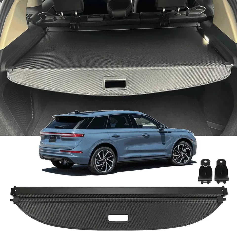Retractable Cargo Cover Compatible with 2020-2024 2025 2026 Lincoln Corsair Trunk Cover Rear Trunk Security Cover Shielding Shade Lincoln Corsair Cargo Cover
