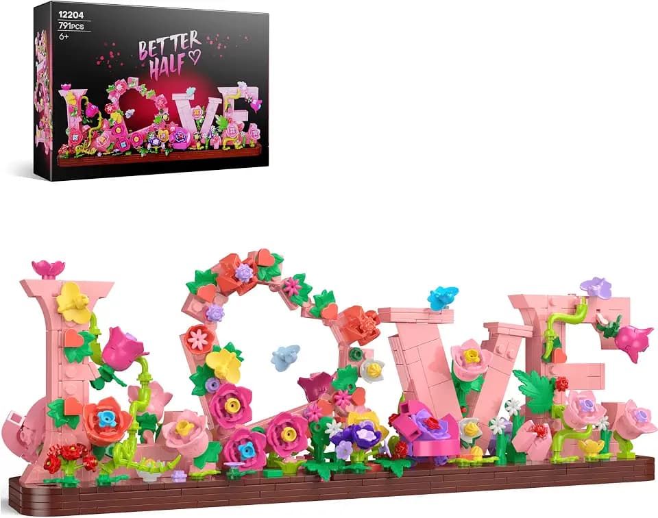 Booyuer Art Love Bausatz mit Blumenstrauß-BAU-Set für Erwachsene, Geschenke für Kindergeburtstag oder Verlobungsgeschenk für Frauen, Valentinstag, Muttertag, Geburtstags für Sie oder Ihn, 791 PCS