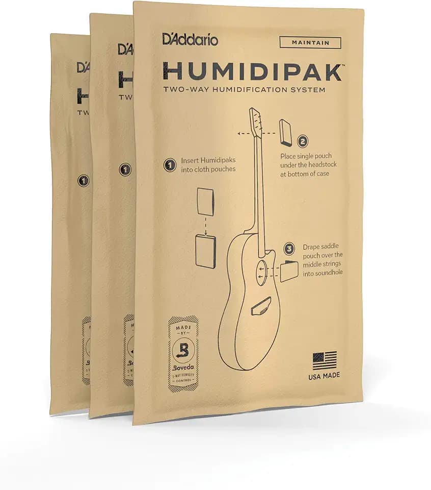 D'Addario Humidipak Guitar Maintain Packets, 3-Pack Case Humidity Control