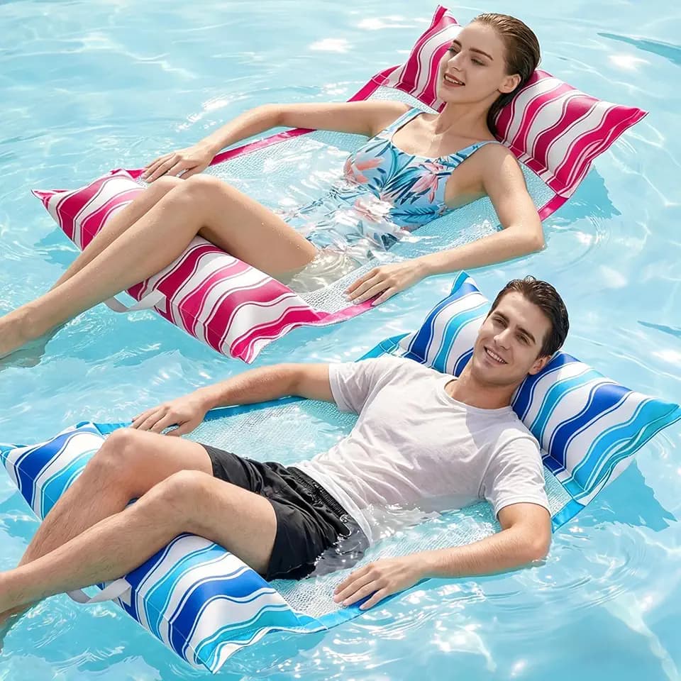 Jasonwell Inflatable Pool Hammock Float - Water Hammock Pool Floaties Multi-Purpose (Saddle Lounge Chair Drifter) 4 in 1 Lake Beach Floating Loungers Swimming Pool Floats Toys for Adults