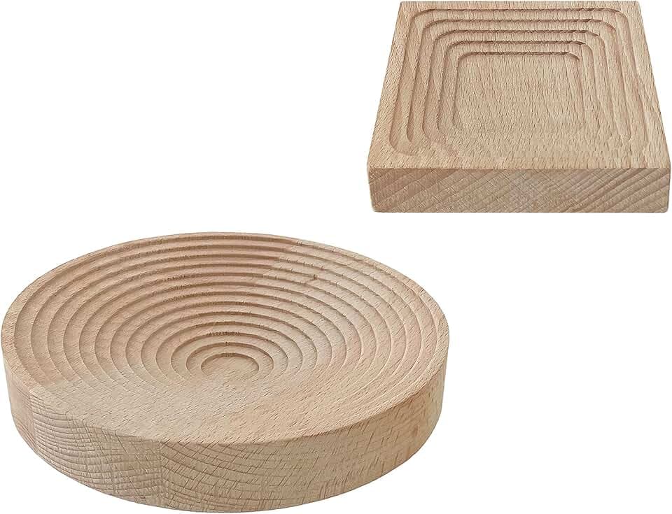 Kare Schlüsselschale Dekoschale Holzschale 2er Set Ø15cm & 10cm