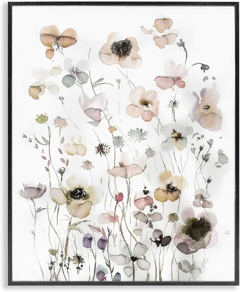 'Soft Cottage Florals Pattern'| Framed Giclee Art
