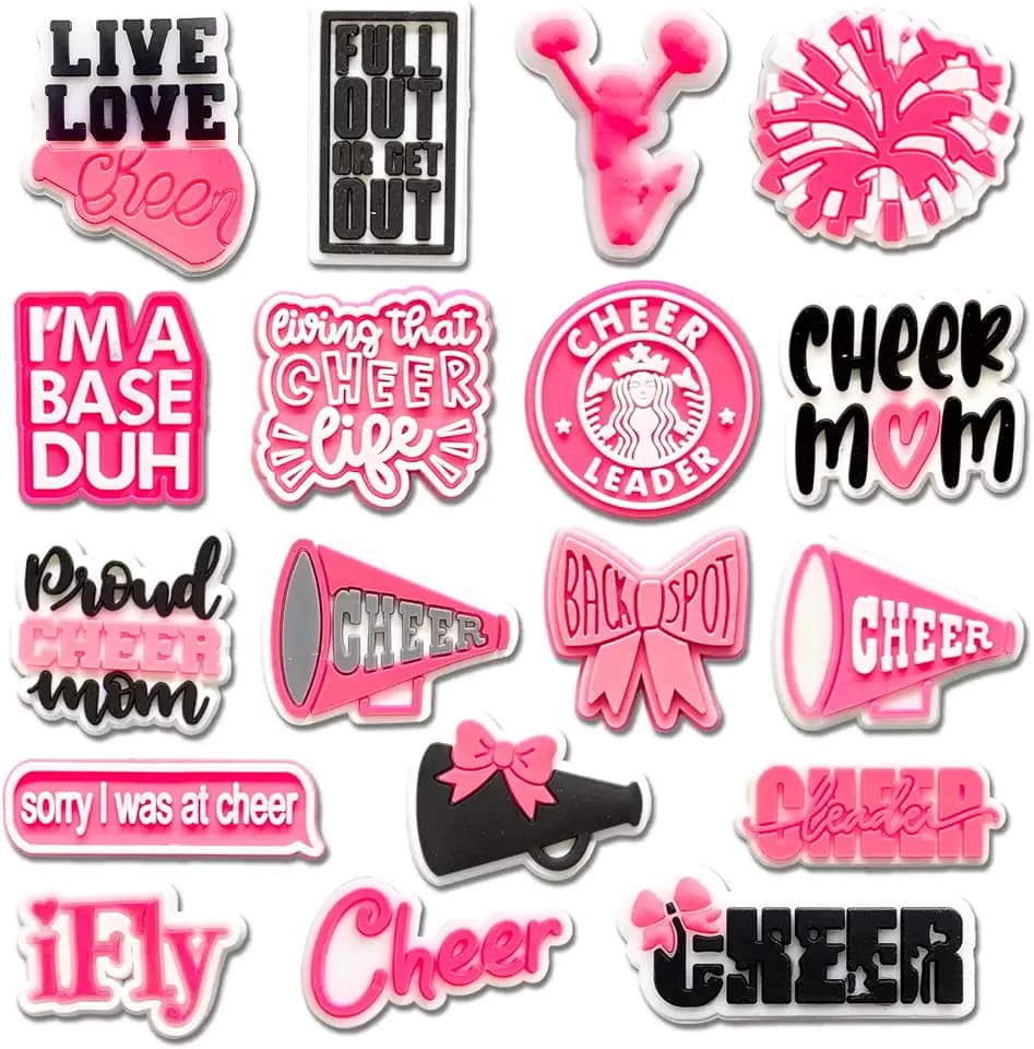 Cheerleader Shoe Charms Fit for Clog Sandals Decoration, Cheering Girl Shoe Charms for Party Favor