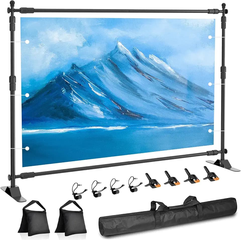 Backdrop Banner Stand 10x8ft, Heavy Duty Step and Repeat Stand