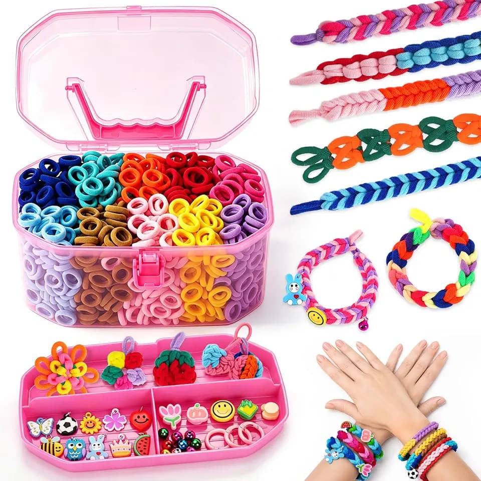 FunzBo Loom Bänder Set für Kinder 1000pcs 2026 Soft Loom Bänder Haargummis