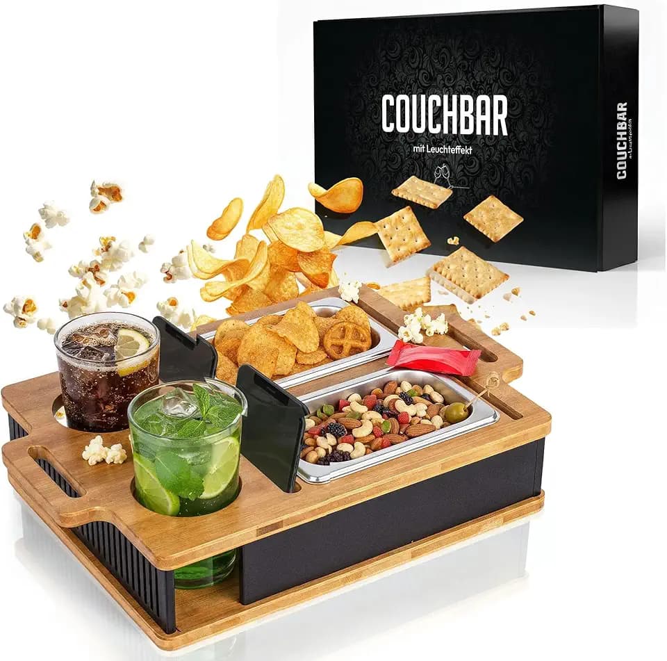 AH® Couchbar Snackbox mit Leuchteffekt, Geschenk für Männer & Frauen