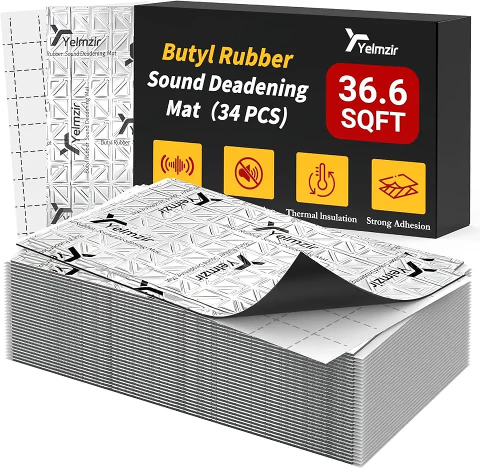 80mil 34pcs Car Sound Deadening Mat, 36.6Sqft Butyl Sound Deadener