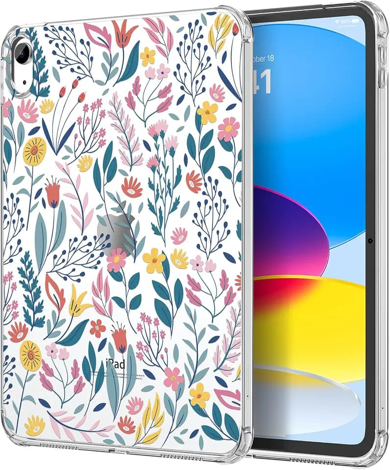 MoKo Clear Case for iPad (A16) 11th Generation 2025, Flowers