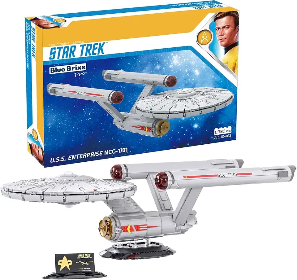 BlueBrixx Pro 104183 – Star Trek USS Enterprise NCC-1701 aus Klemmbausteinen mit 2888 Bauelementen. Kompatibel mit anderen Klemmbausteinmarken. Lieferung in Originalverpackung.