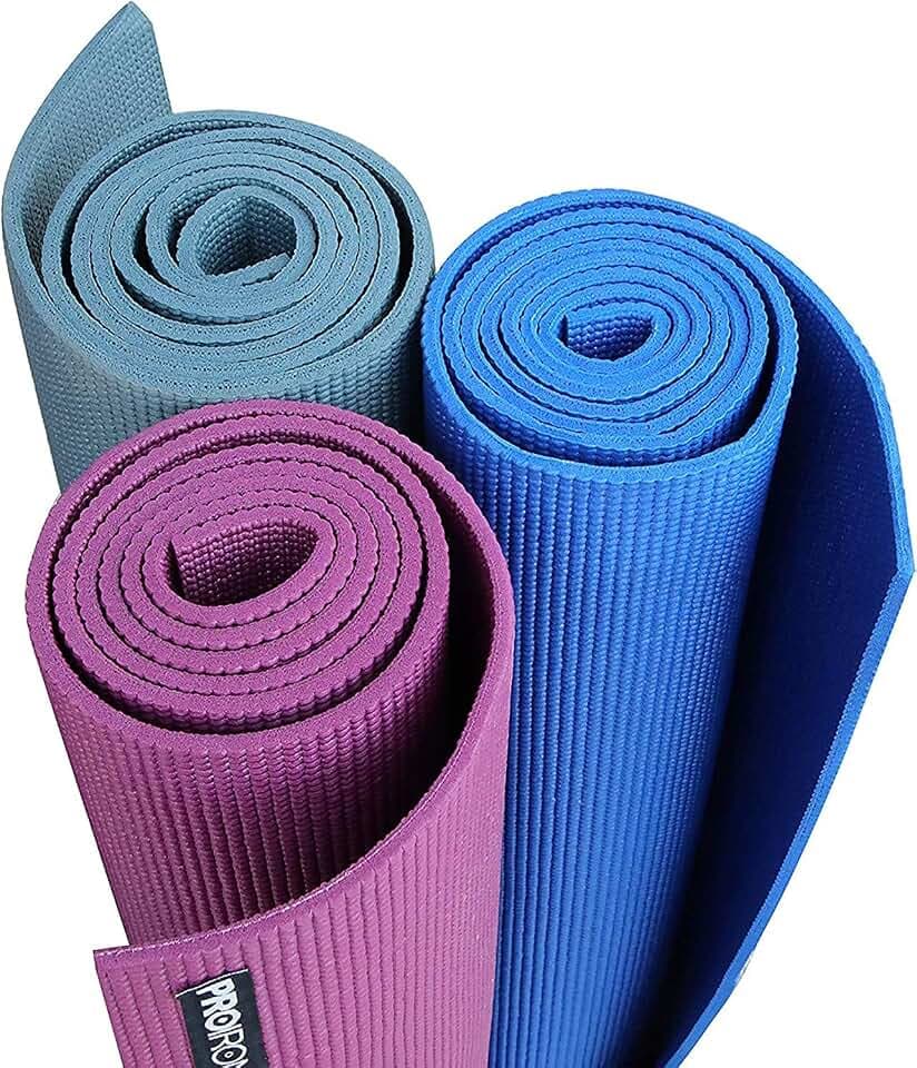 Proiron Rutschfeste anti-mikrobielle Fitness-Unterlage, Matte für Workout / Pilates / Yoga, gepolstert, mit Transporttasche, für Gymnastik zu Hause oder beim Camping, 4 oder 6 mm dick, in Blau, Dunkelgrün, Lila, Herren damen Kinder, 1 x 6mm (Blue), 1 x 6mm (Blue)