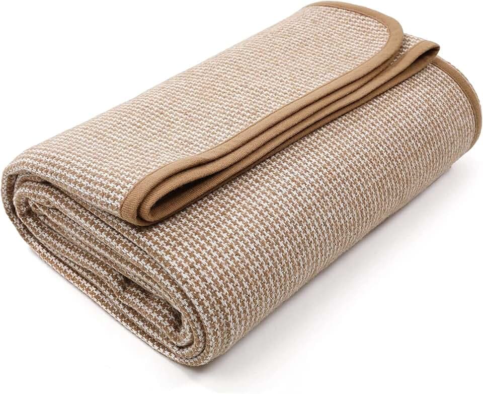 ACUSHLA Merinowolle Wolldecke 160x220 cm, Outdoor Decke, Warmes Gelb