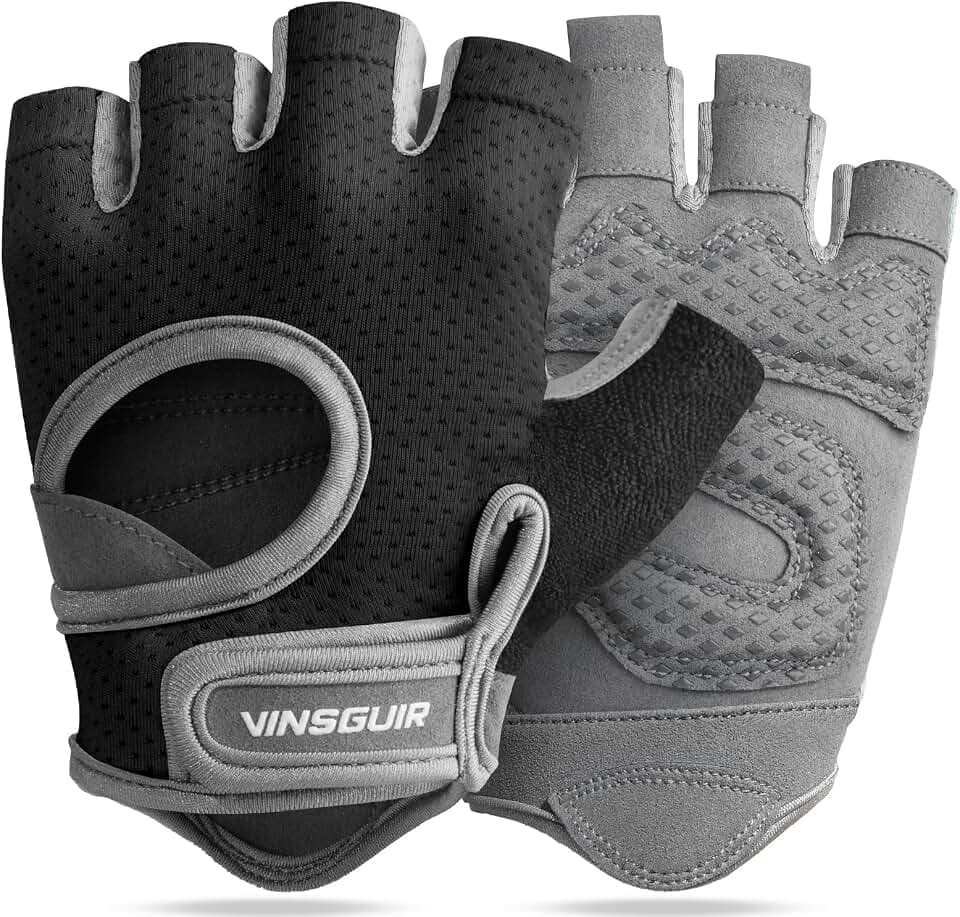 VINSGUIR Workout Gloves for Women and Men, Breathable & Padded Gym Gloves