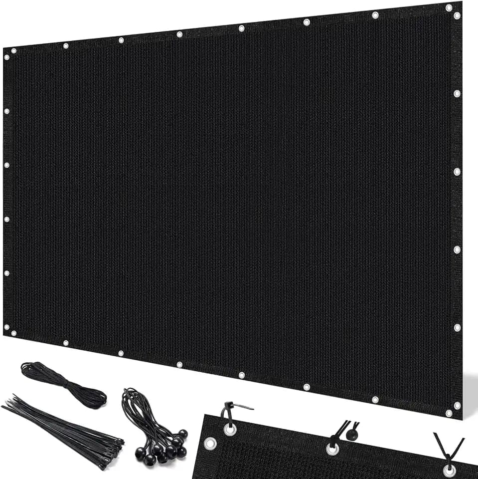 Artpuch Pergola Shade Cover with Grommets 8x12 FT 90% UV Block Outdoor Sun Shade Cloth Privacy Screen for Patio (Customized Available) Black