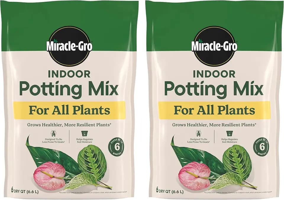Miracle-Gro Indoor Potting Mix for All Plants, 6 qt., 2-Pack