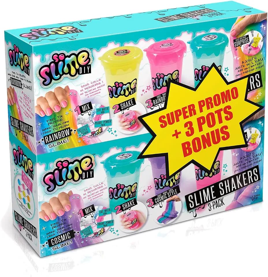 CANAL TOYS So Slime 3 Töpfe Plus 3 Bonusgläser, Mehrfarbig, Einheitsgröße