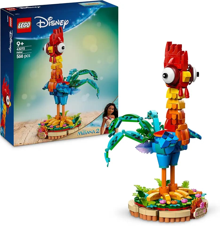 LEGO ǀ Disney Vaiana 2: Heihei Spielzeug - Tierfigur zum Spielen & Ausstellen mit drehbarem Kopf, beweglichen Flügeln & Schwanzfedern sowie Ständer - Geschenk für Mädchen ab 9 Jahren - 43272