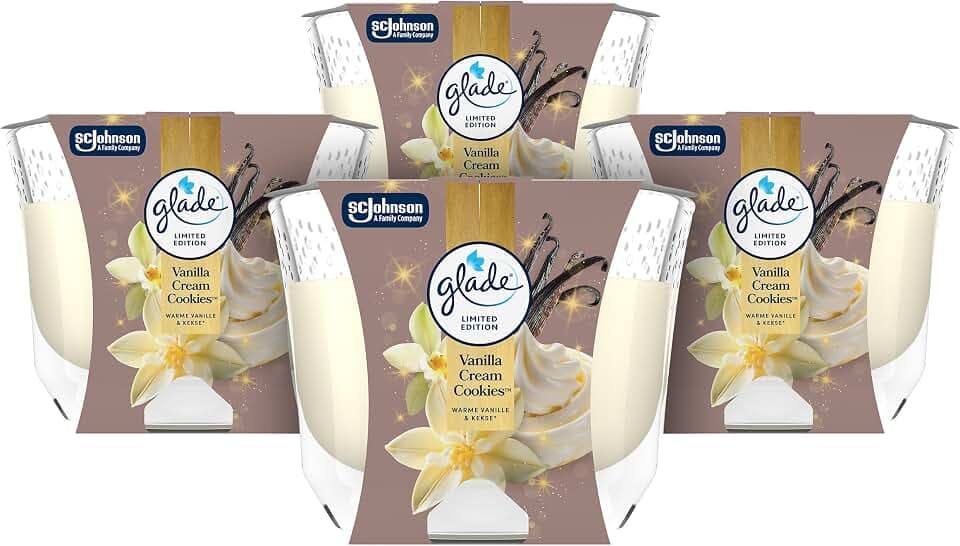 Glade Langanhaltende Duftkerze Vanilla Cream Cookies