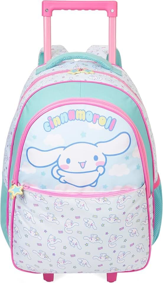 Get Trend Sanrio Cinnamoroll Rucksack Kinder, 25L Rollrucksack mit Rollen