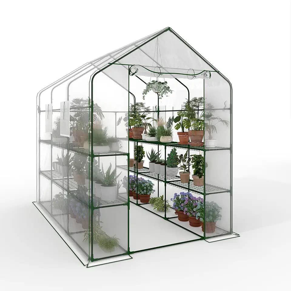 Garvee Greenhouse for Outdoor, 57 x 85 x 77'' Heavy Duty Walk-in Greenhouse