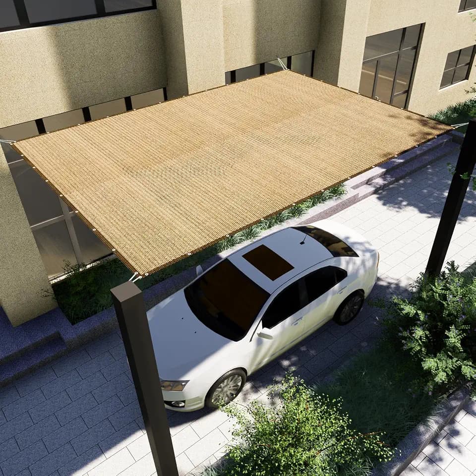 90% UV Sun Shade Cloth w/Grommets 6'x10' Pergola Cover Sand