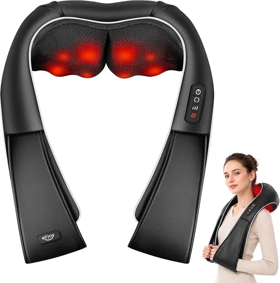 ALLJOY Nackenmassagegerät mit Wärme,Nacken- und Schultermassagegerät