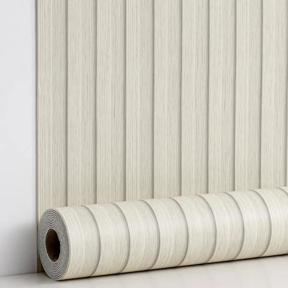 Haimin Wood Grain Slat Wall Panels Peel and Stick Faux Wood Thick Wallpaper