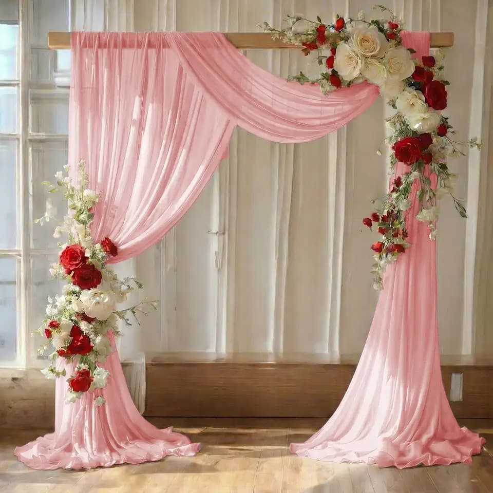Pack of 1 Wedding Arch Drape Panel Fabric 30" x 20ft - Dusty Rose