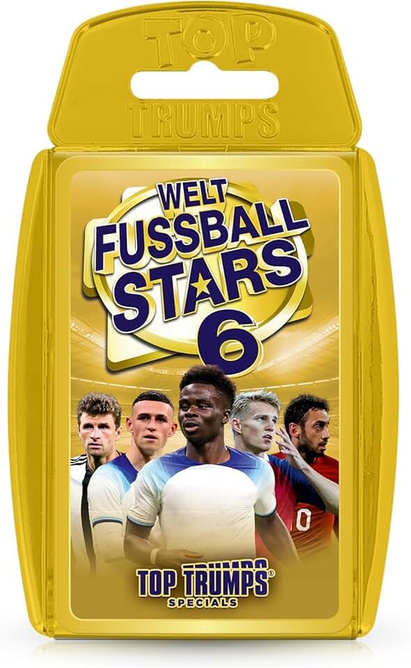 Top Trumps Wetfussballstars 6 Kartenspiel für Kinder - Klassisches WFS Lernkartenspiel für Fans von Fussball- 2+ Spieler ab 6+ Jahre - Deutsch