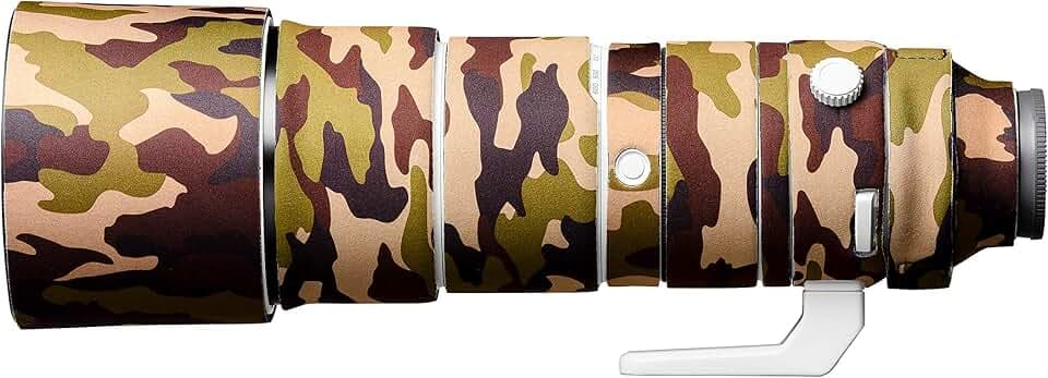 easyCover - Lens Protection Camouflage Cover - Objektivschutz - Schutz für Ihr Kameraobjektiv - Geeignet für Sony FE 200-600 F5.6-6.3 G OSS - Braune Camouflage