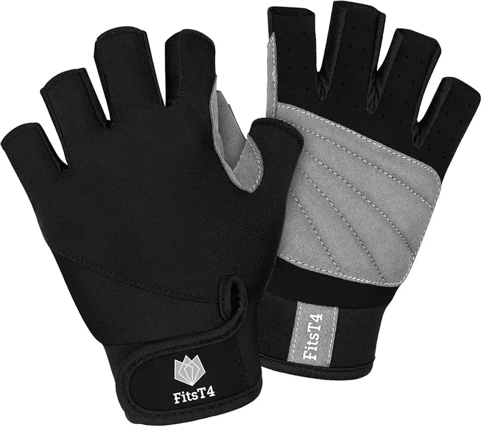 FitsT4 Sports Surfhandschuhe 3/4 Finger gepolsterte Anti-Rutsch-Handschuhe zum Wasserski Kanufahren,Windsurfen,Kiteboarding,Segeln,Kajakfahren,SUP Stehpaddeln
