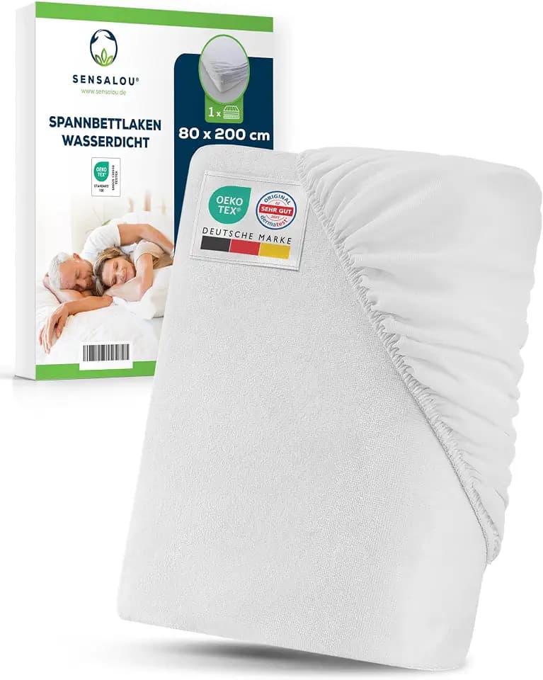 Sensalou Spannbettlaken Wasserdicht 80x200 cm - Nässeschutz Einzelbett