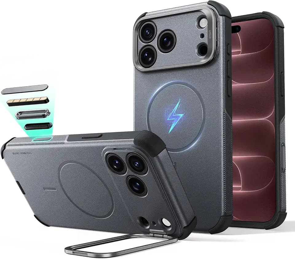 ESR Cyber Tough for iPhone 18 Pro/17 Pro Case with Flex Stand, Dark Gray