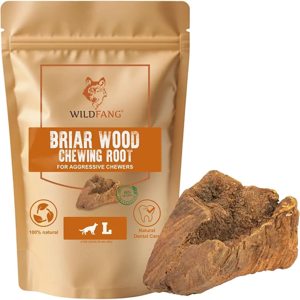 Wildfang® Kauwurzel aus Baumheide für Hunde, Größe L - Natürliches Kauspielzeug Hund, splitterfreies Hundespielzeug unzerstörbar zur Zahnpflege Hund & Welpenspielzeug (für Hunde 25–45 kg), 1 Stück