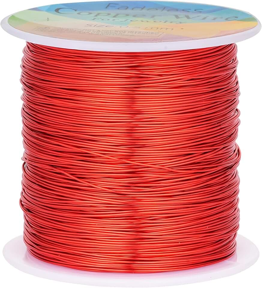 Tarnish Resistant Copper Wires 24 Gauge/0.5mm, 203 Feet, Red
