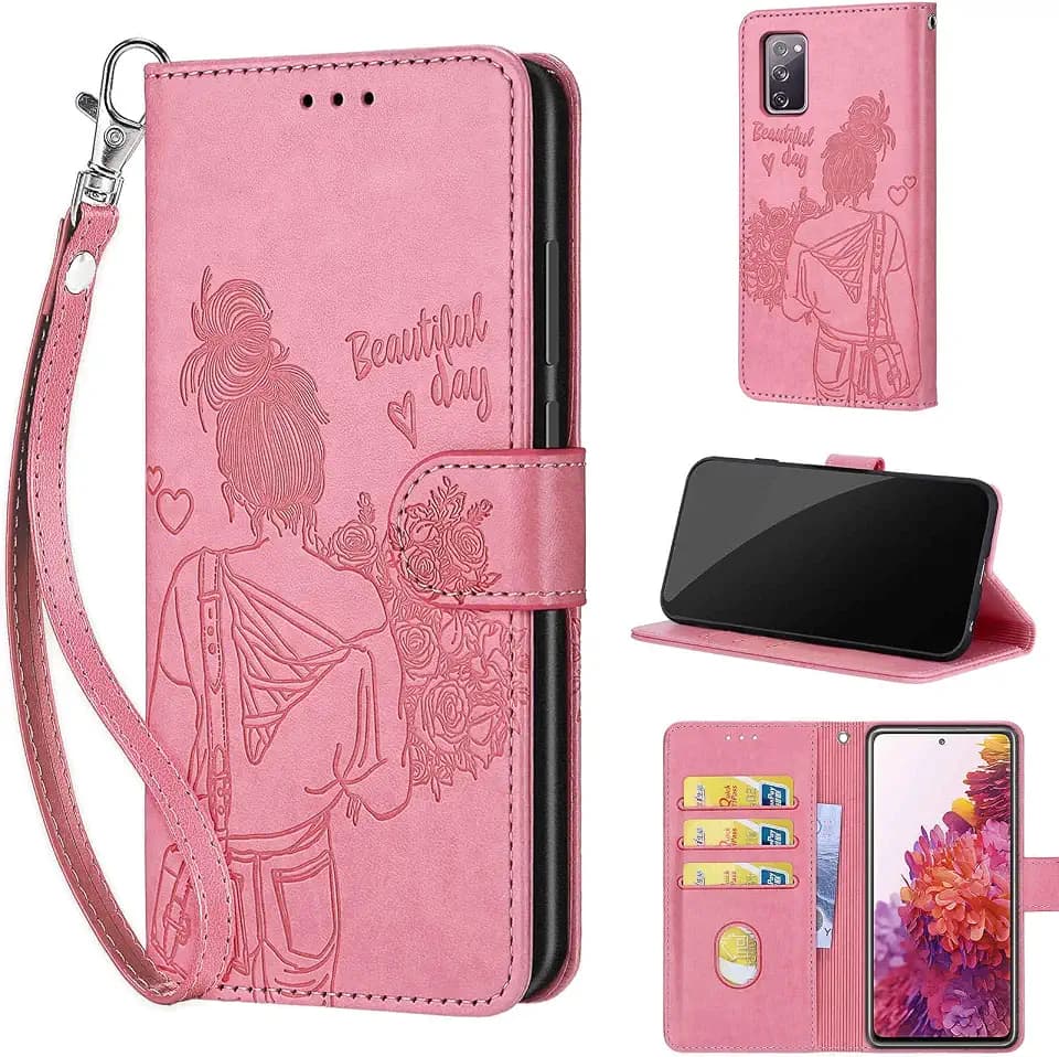 Wallet Case for Samsung Galaxy S20 FE, Pink Girl
