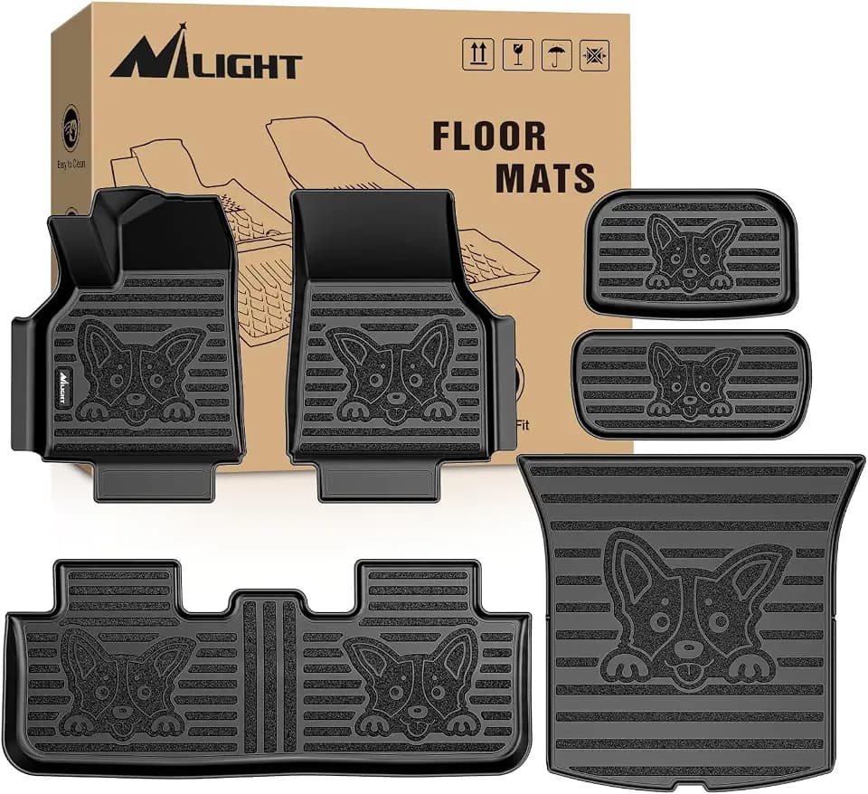 Nilight TPE Floor Mats & Cargo Mats Set for Tesla Model Y (5 Seat only)
