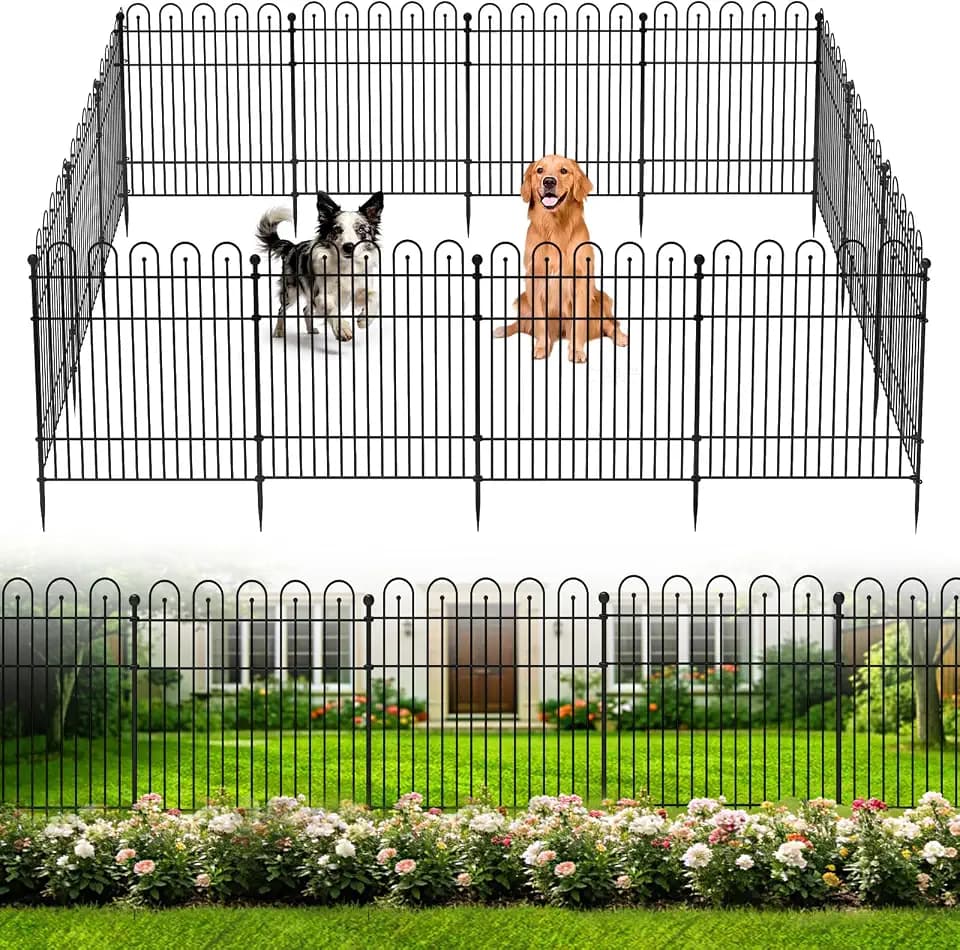 Garden Fence Animal Barrier, 10 Panels No Dig Dog Fence Outdoor