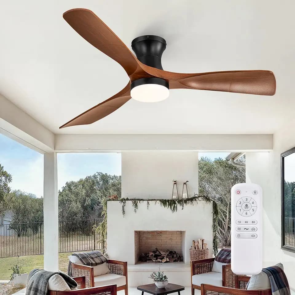 Fanbulous 52 Inch Flush Mount Ceiling Fan with Lights and Remote