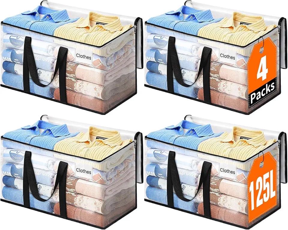 Moving Bags, Extra Large Heavy Duty Storage Bags, 125L, 4 Packs