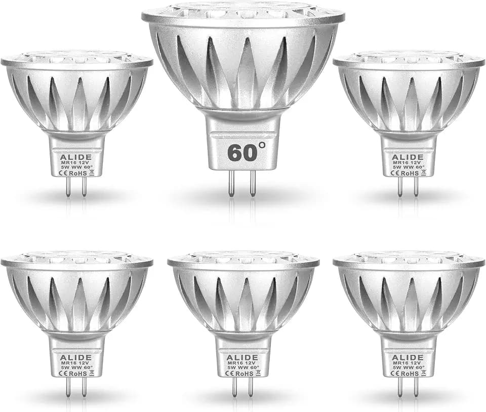 ALIDE MR16 GU5.3 Led Bulbs 12volt Low Voltage 60°Degree Wide Beam Angle