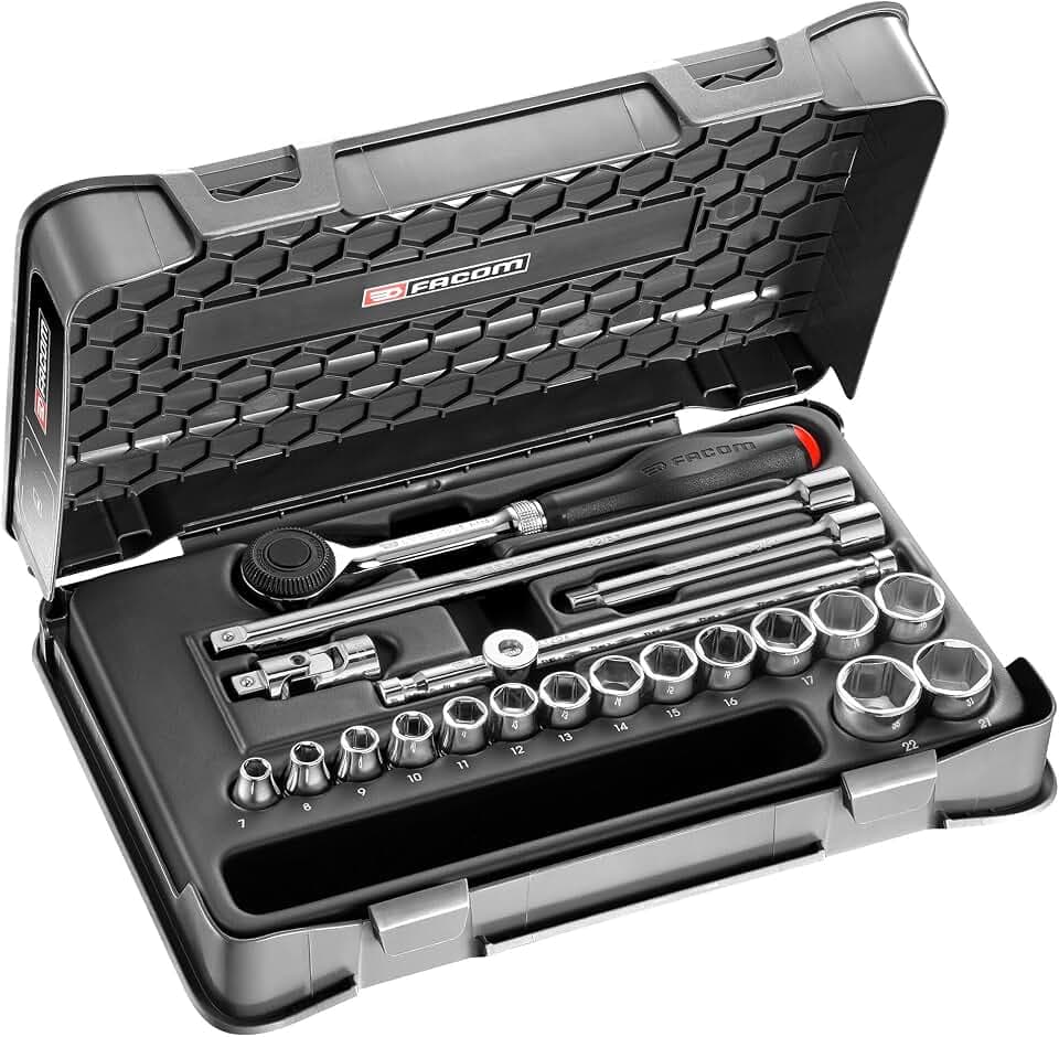 Facom J. 360-3P6 Socket Set, 6 Pieces, Multicoloured, 3/8 Inch
