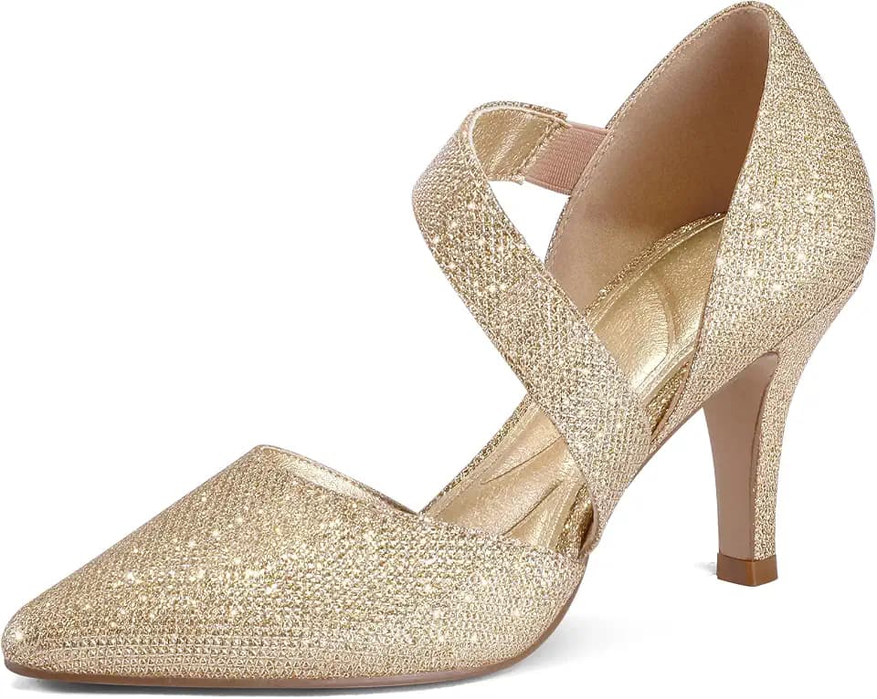 mysoft Women's Pointed Toe Pumps Stiletto Heel Dress Shoes Wide Width