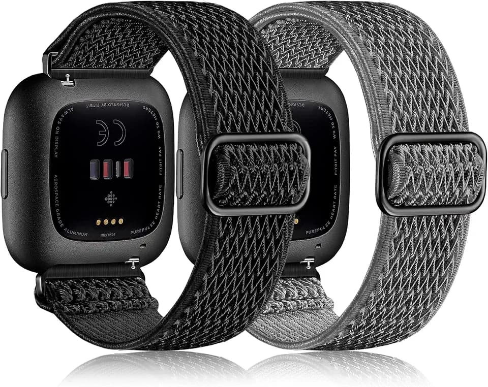 Stretchy Nylon Watch Band Compatible for Fitbit Versa 2 Bands Women Men