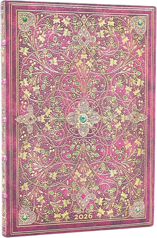Paperblanks | 2026 Diamantenes Thronjubiläum | Sangorski & Sutcliffe | 12-Monatskalender Flexi | Midi | Horizontal | Elastikband-Verschluss | 176 Pg | 100 GSM