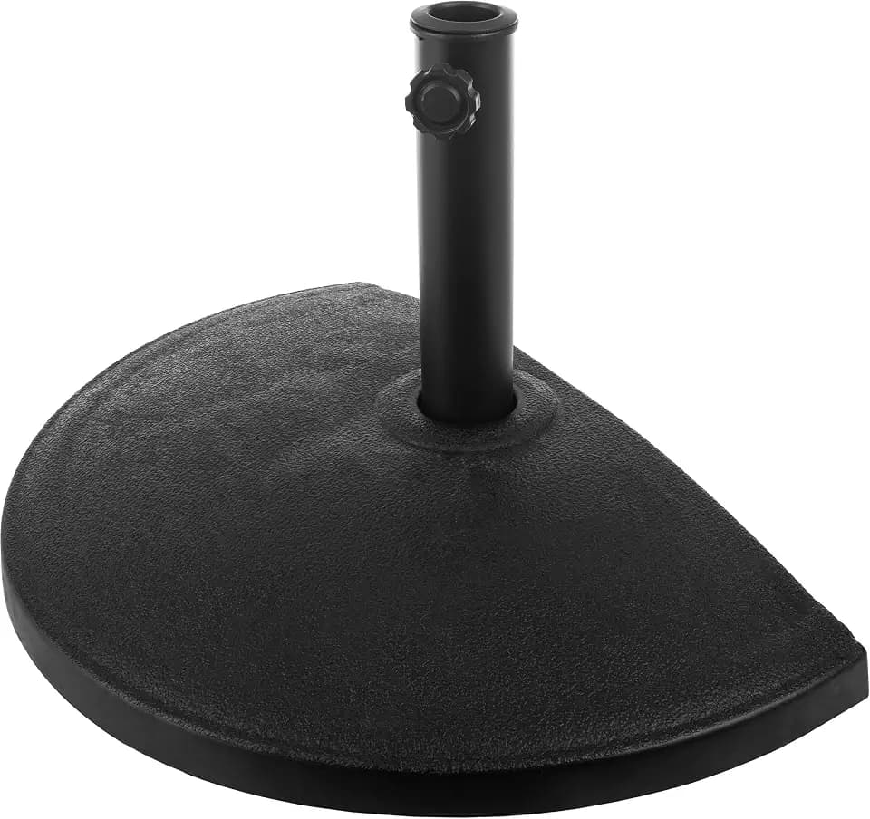 Pure Garden Half Umbrella Outdoor Patio Umbrella Base, Black, 32lb